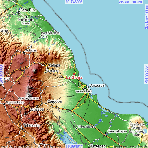 Topographic map of La Gloria