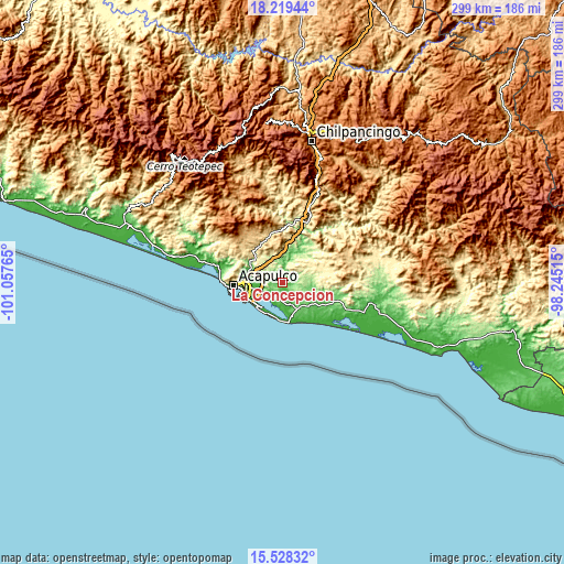 Topographic map of La Concepción
