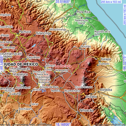 Topographic map of La Cañada