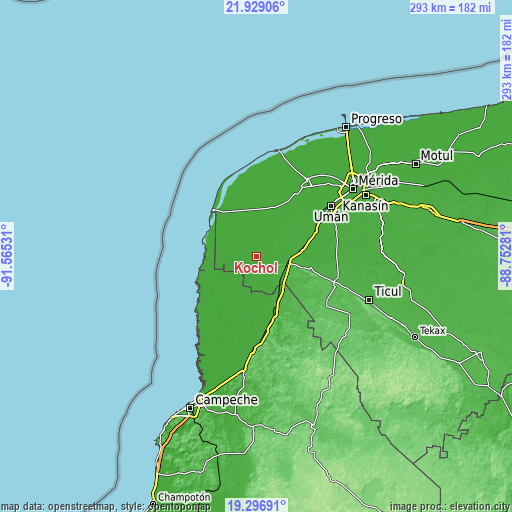 Topographic map of Kochol