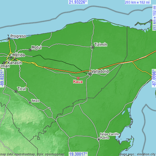 Topographic map of Kaua