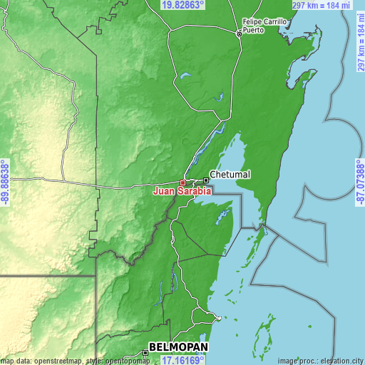 Topographic map of Juan Sarabia
