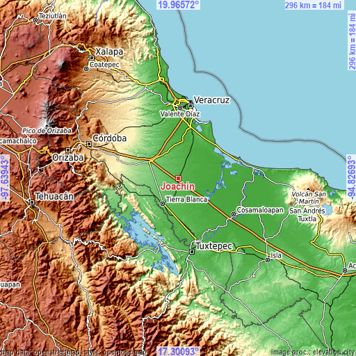 Topographic map of Joachín