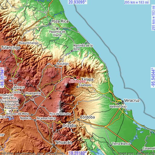 Topographic map of Jilotepec