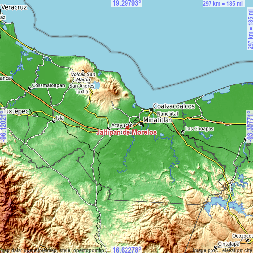Topographic map of Jáltipan de Morelos