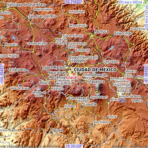 Topographic map of Iztacalco