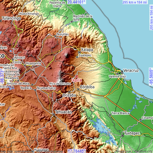 Topographic map of Ixpila