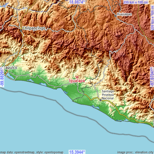 Topographic map of Igualapa