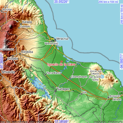 Topographic map of Ignacio de la Llave