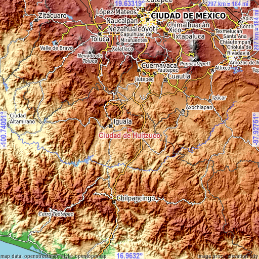 Topographic map of Ciudad de Huitzuco