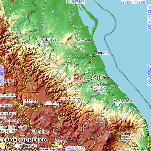 Topographic map of Huitzilac