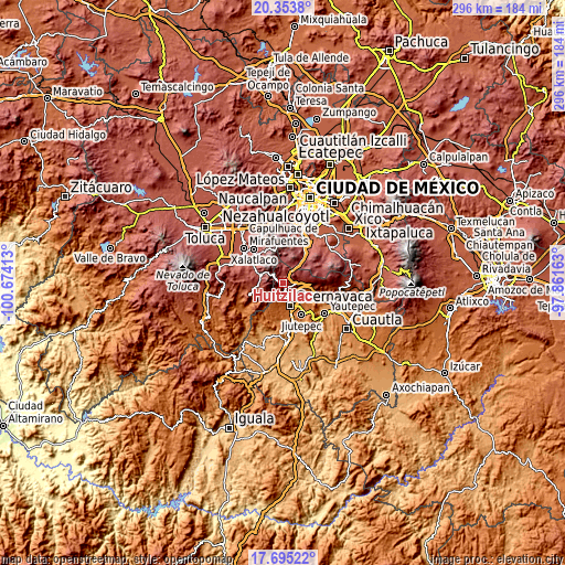 Topographic map of Huitzilac