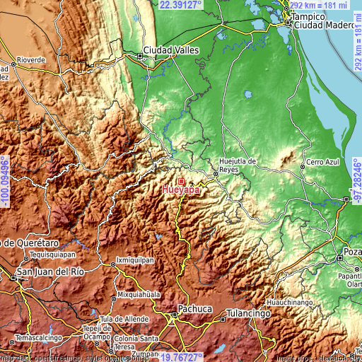 Topographic map of Hueyapa