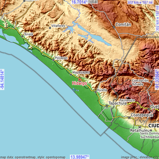 Topographic map of Hidalgo