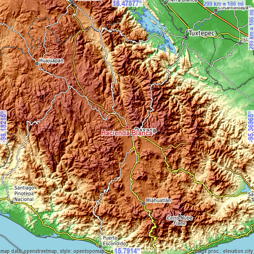 Topographic map of Hacienda Blanca