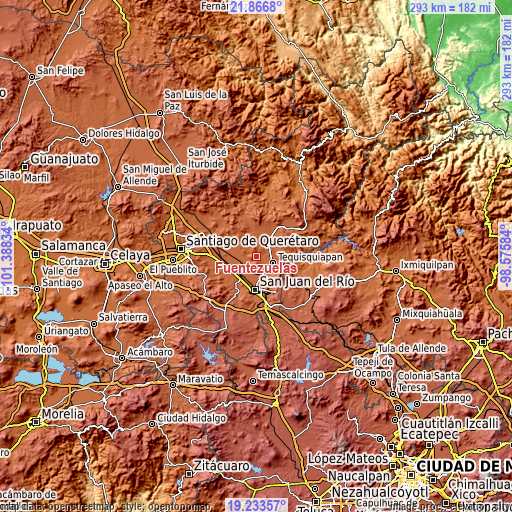 Topographic map of Fuentezuelas