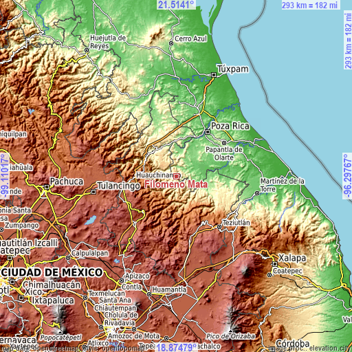 Topographic map of Filomeno Mata