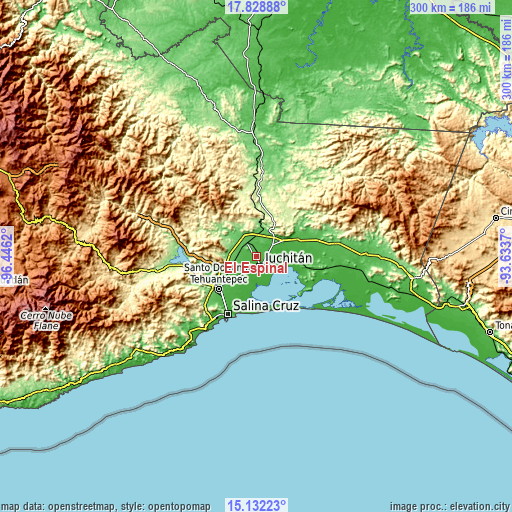 Topographic map of El Espinal