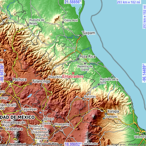 Topographic map of Entabladero