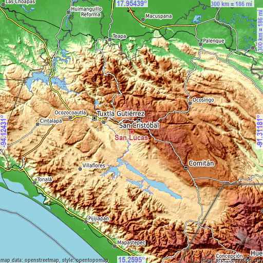 Topographic map of San Lucas