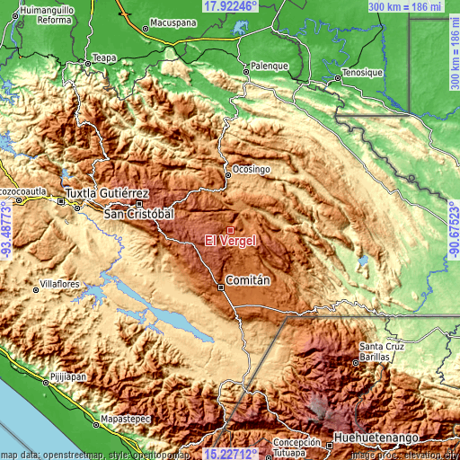 Topographic map of El Vergel