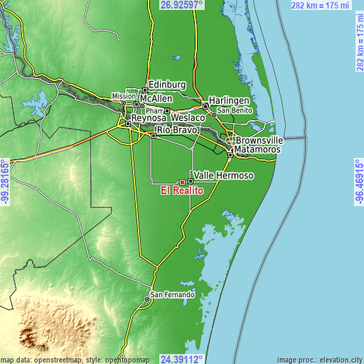 Topographic map of El Realito