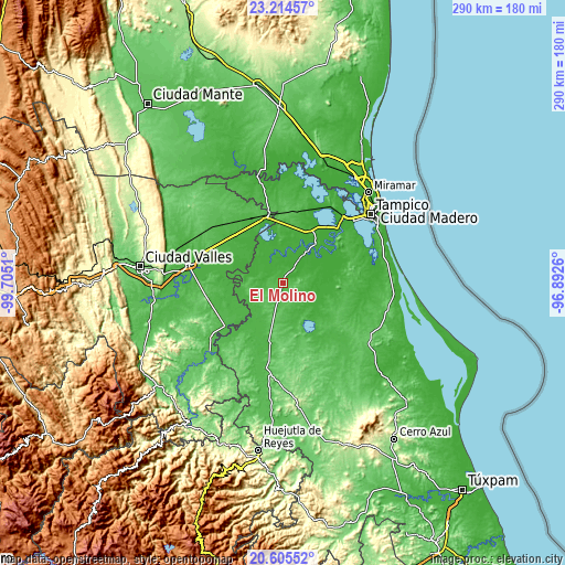 Topographic map of El Molino