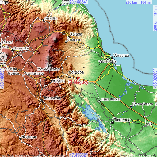 Topographic map of El Maguey