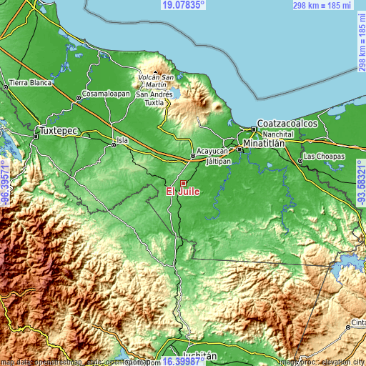 Topographic map of El Juile