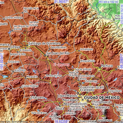 Topographic map of El Jagüey