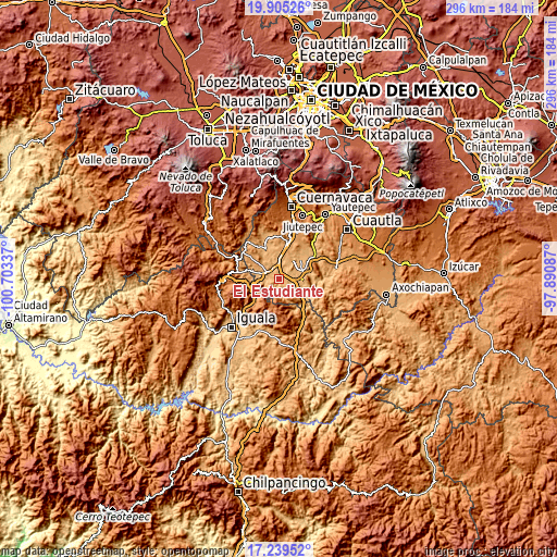 Topographic map of El Estudiante