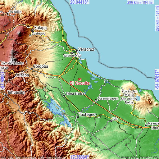 Topographic map of El Cocuite