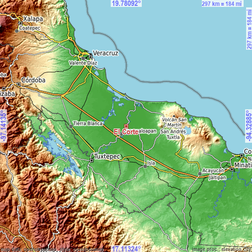 Topographic map of El Corte