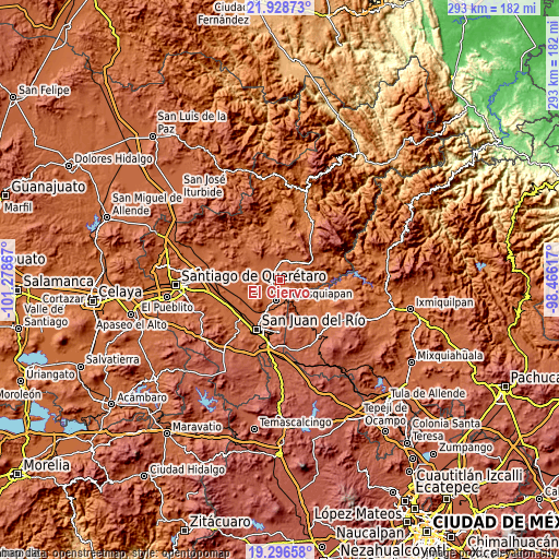 Topographic map of El Ciervo