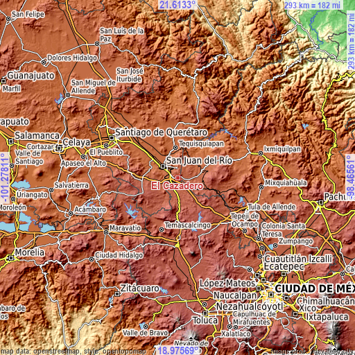 Topographic map of El Cazadero
