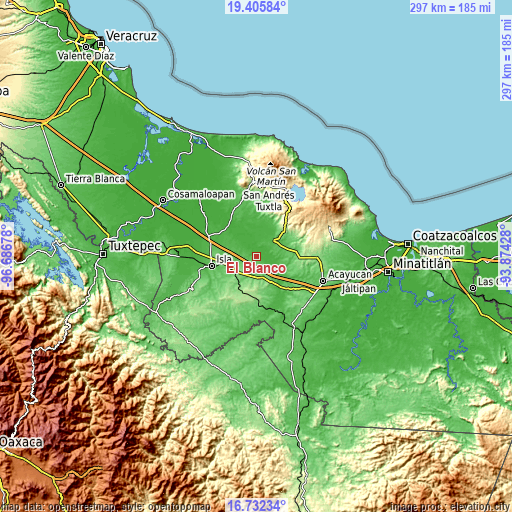 Topographic map of El Blanco