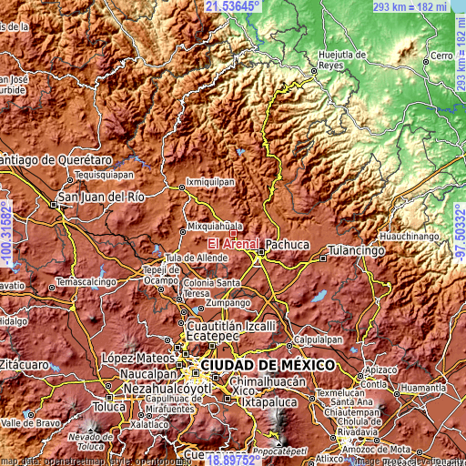 Topographic map of El Arenal