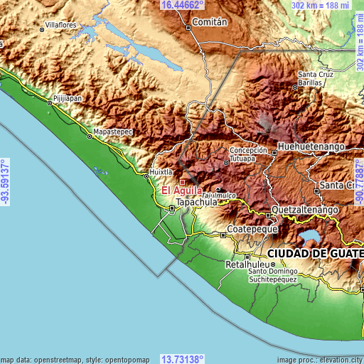 Topographic map of El Águila