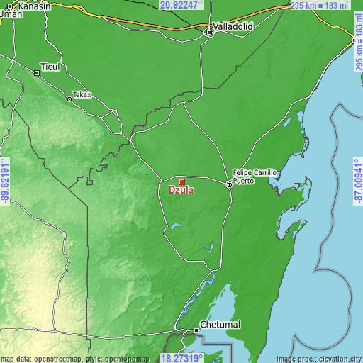 Topographic map of Dzula