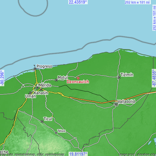 Topographic map of Dzoncauich