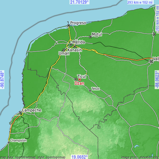 Topographic map of Dzan