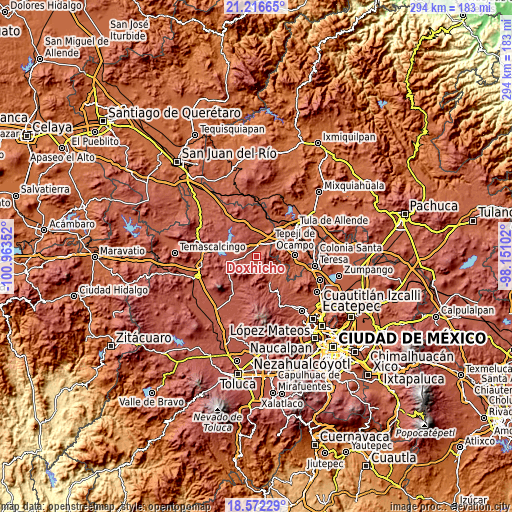 Topographic map of Doxhicho