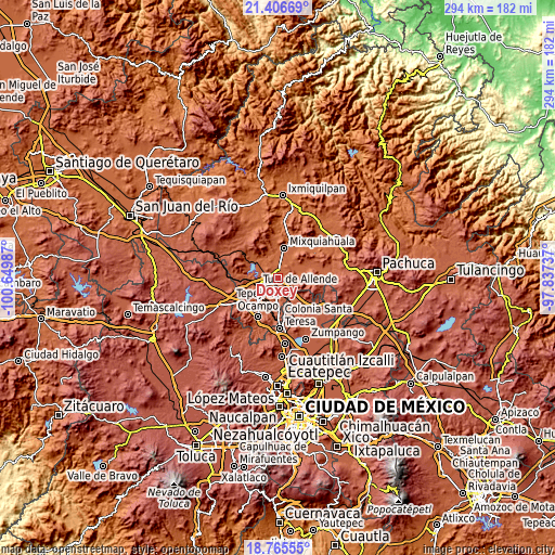 Topographic map of Doxey