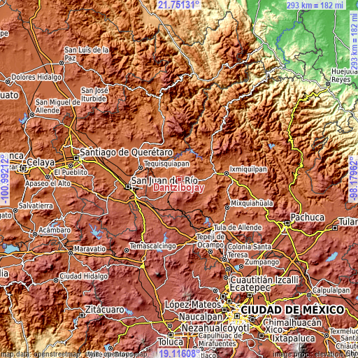 Topographic map of Dantzibojay