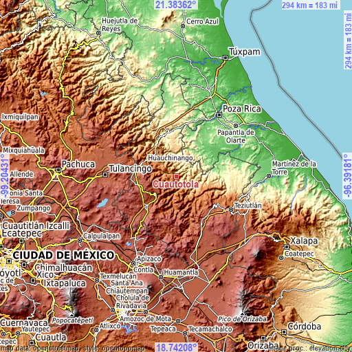 Topographic map of Cuautotola