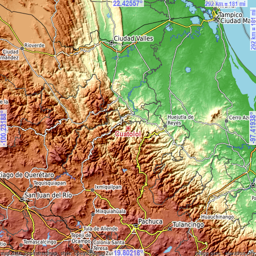 Topographic map of Cuatolol