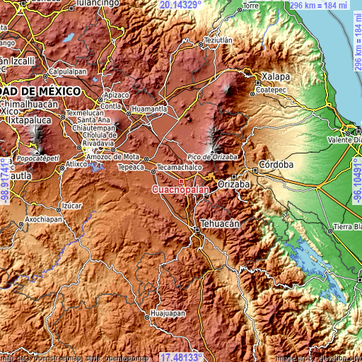 Topographic map of Cuacnopalan