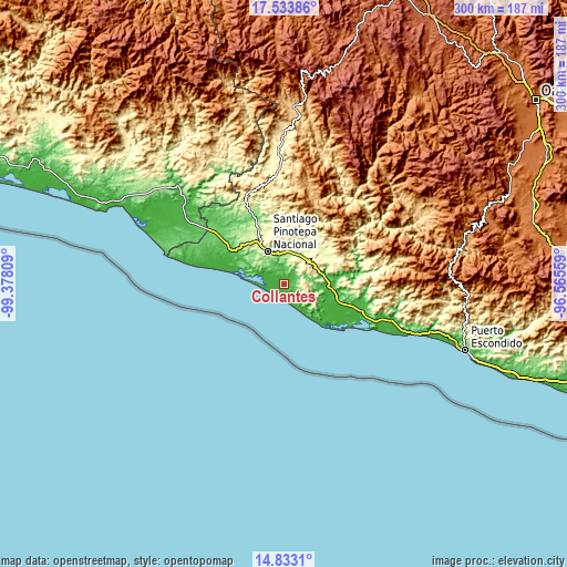 Topographic map of Collantes