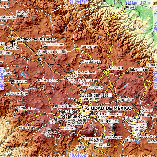 Topographic map of Conejos