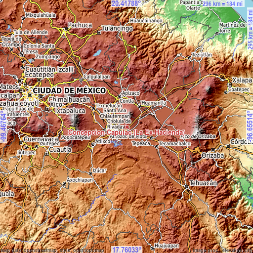 Topographic map of Concepción Capulac (La Ex-Hacienda)